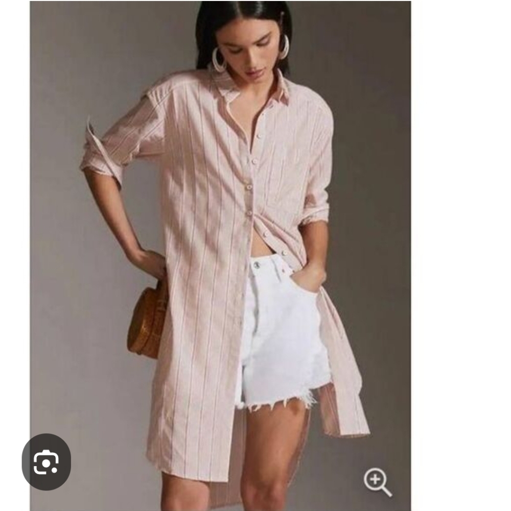 By AnthropologieStriped Button-Up Tunic/Dress